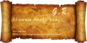 Glovnya Rozália névjegykártya